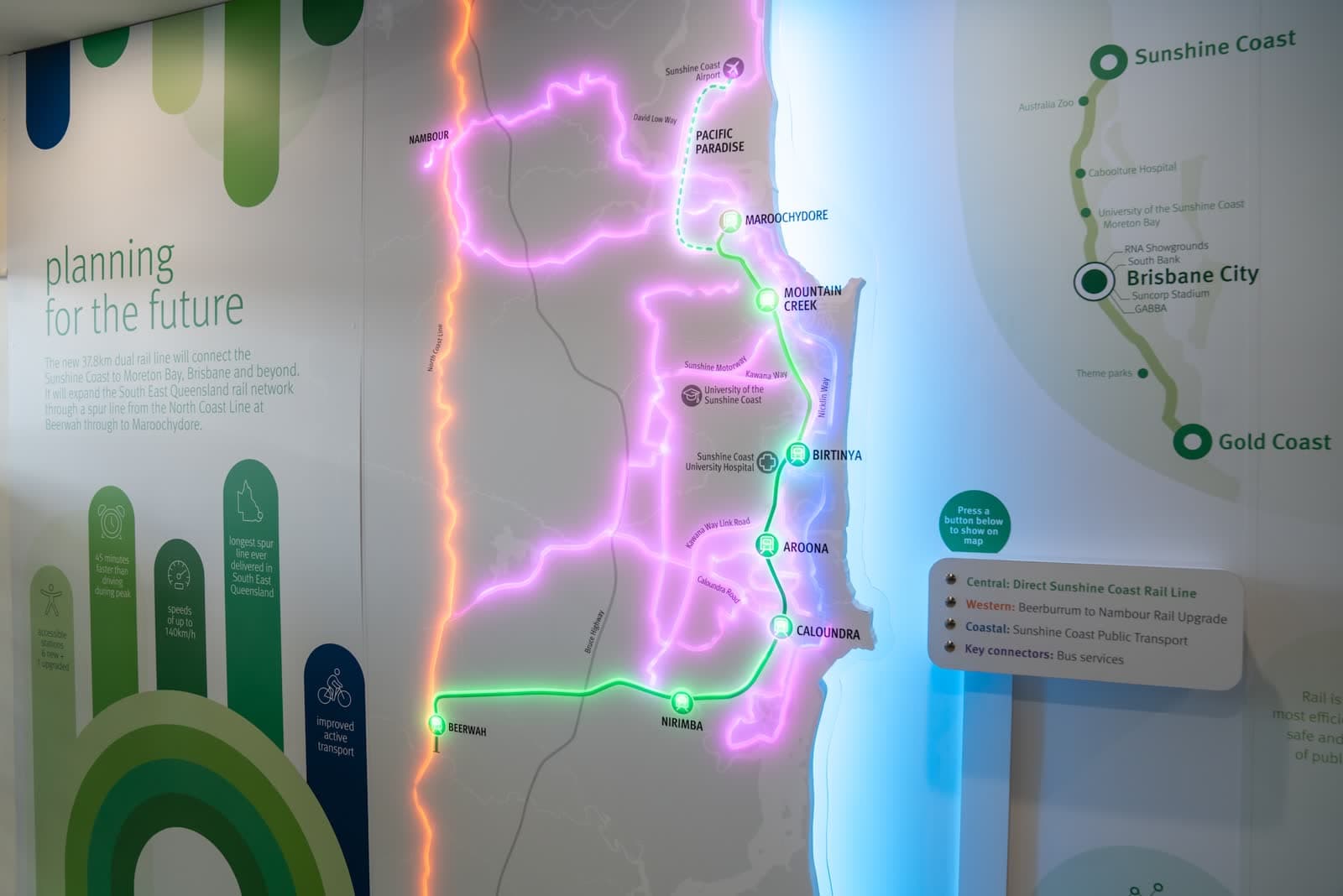 Direct Sunshine Coast Rail Line signage by Sunquest Signs