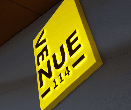 Venue 114 signage by Sunquest Signs