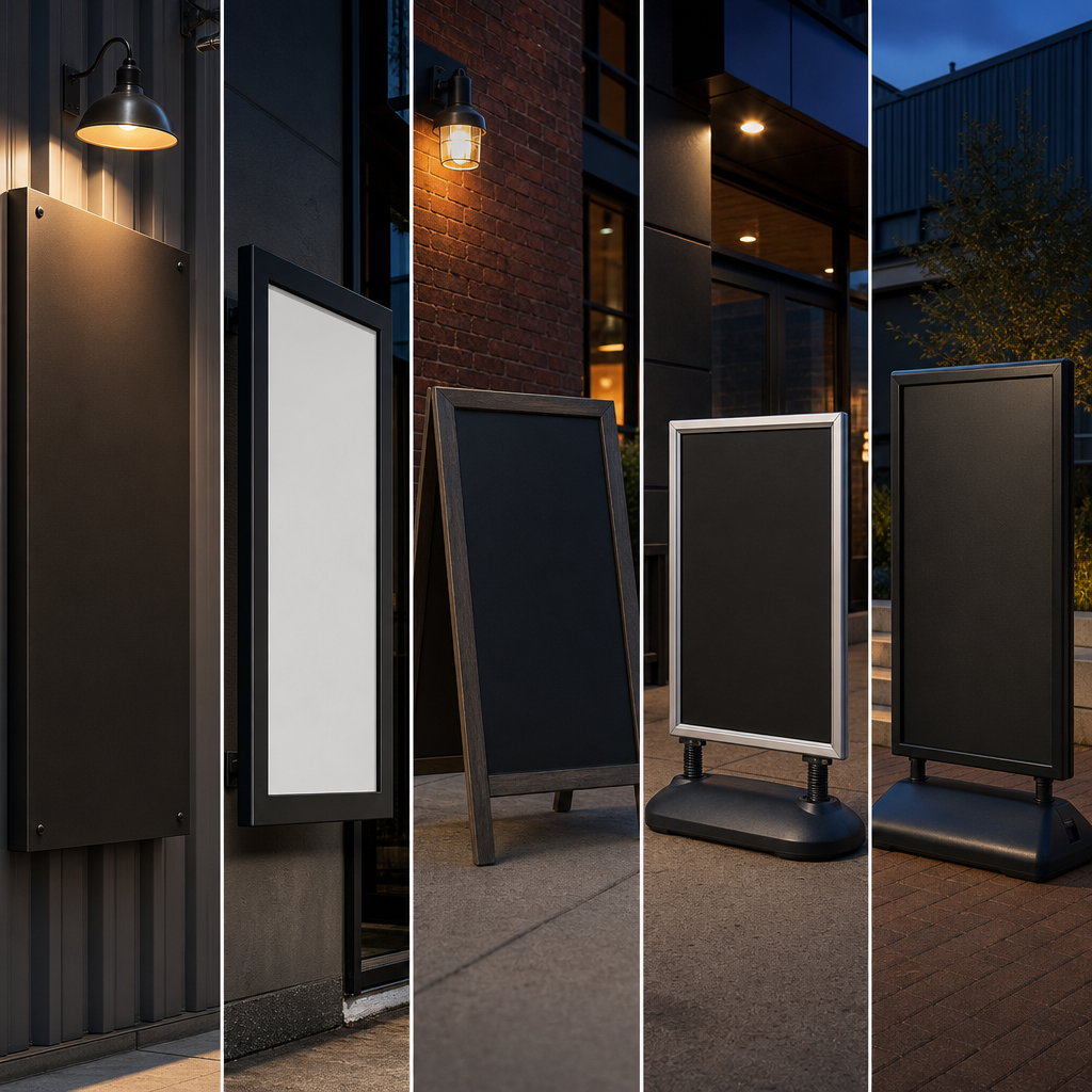 Comparison of common A-frame and pavement sign types