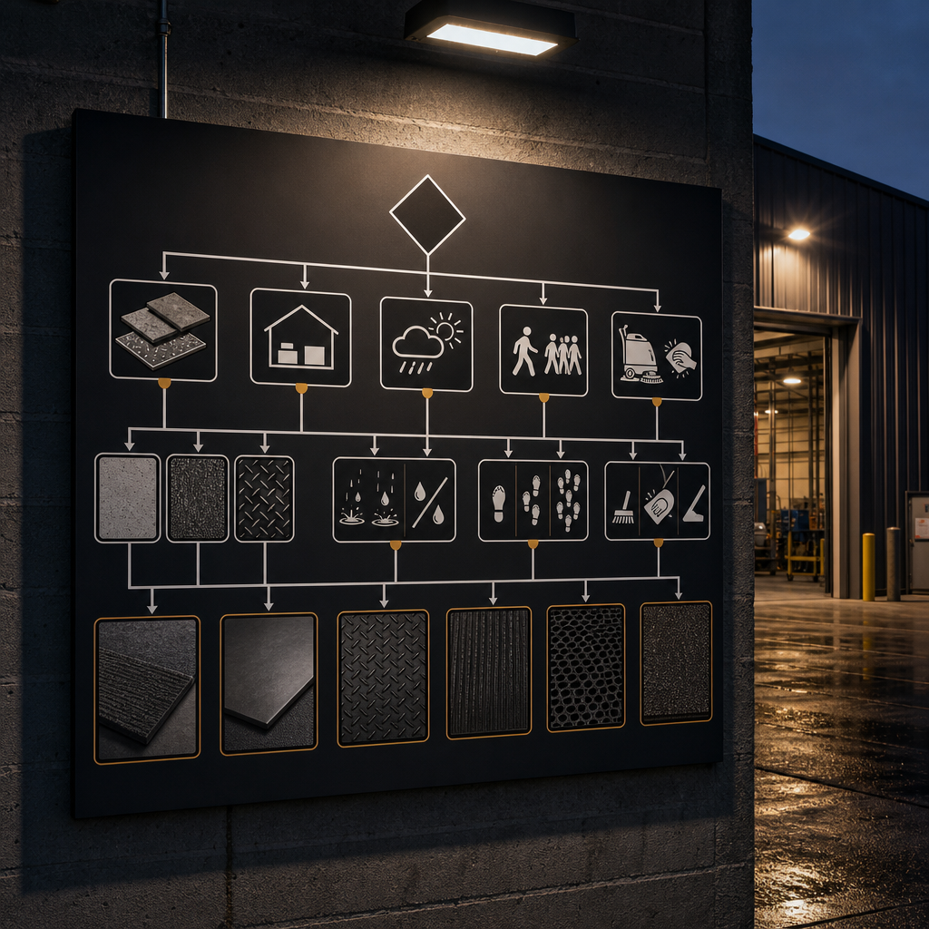 Floor graphic material selection decision flow