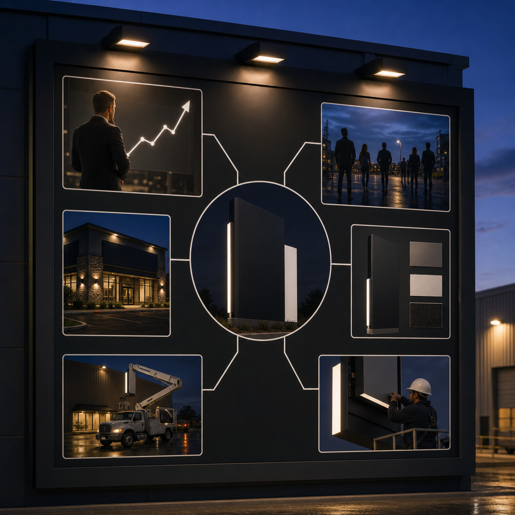 Diagram of information required for a signage brief