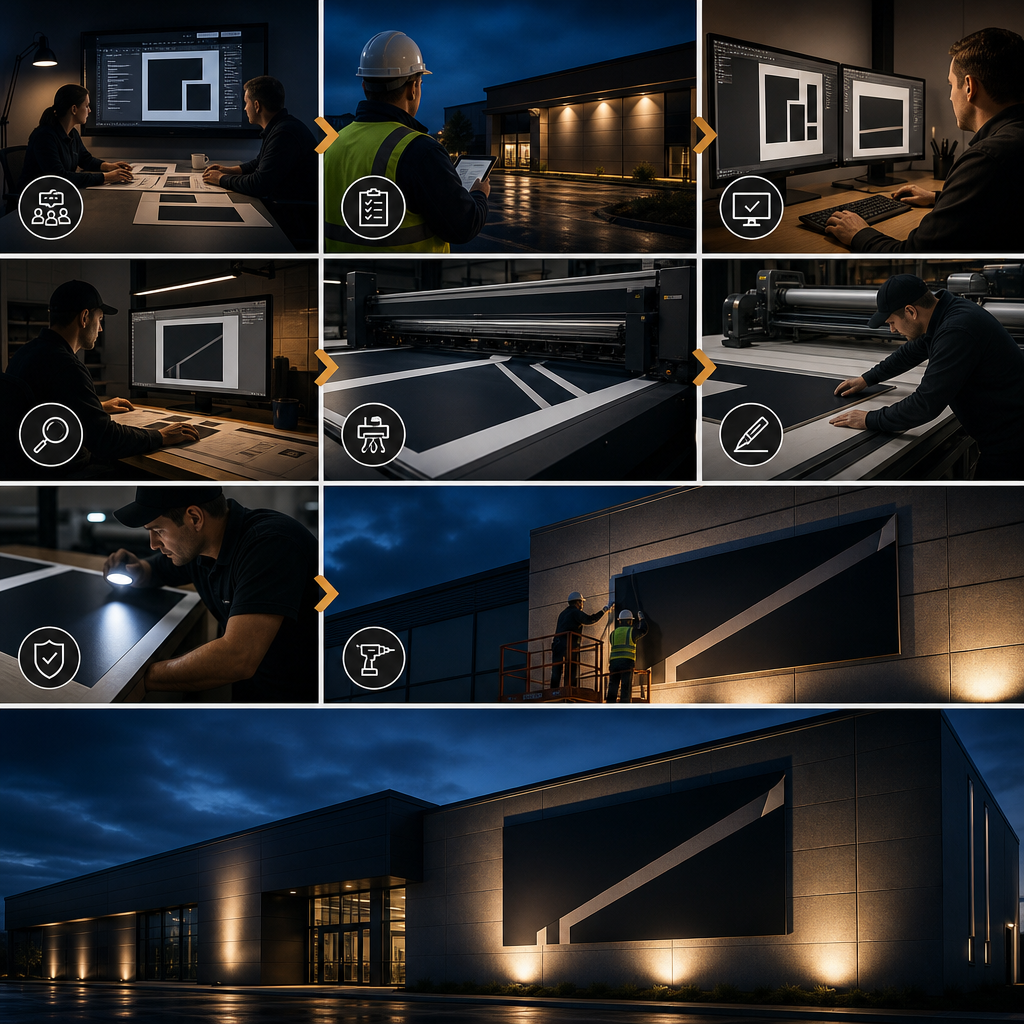 Large-format printing process from briefing to installation
