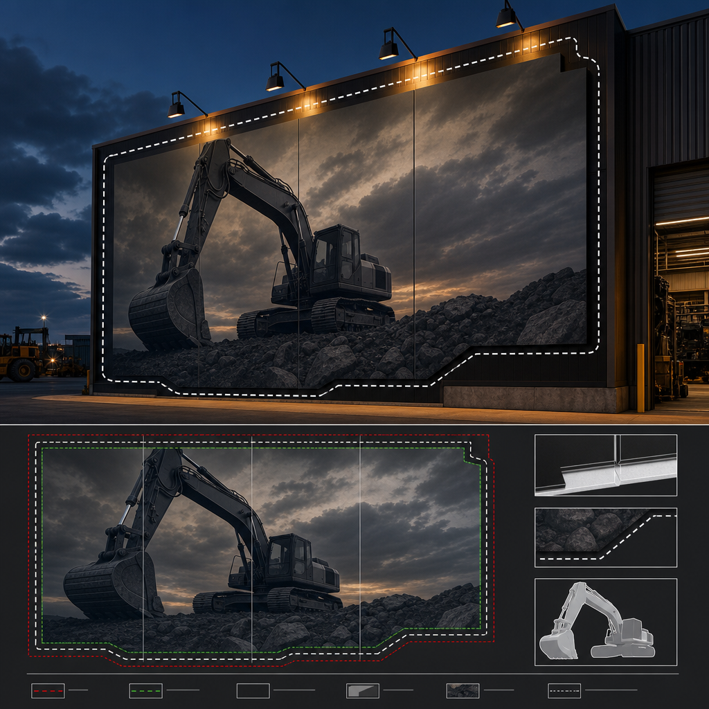 Annotated artwork setup for large-format printing