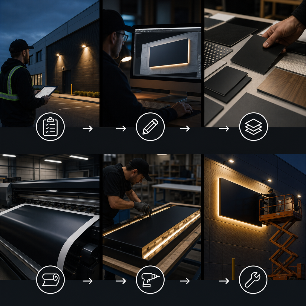 Professional signage process from site assessment to installation