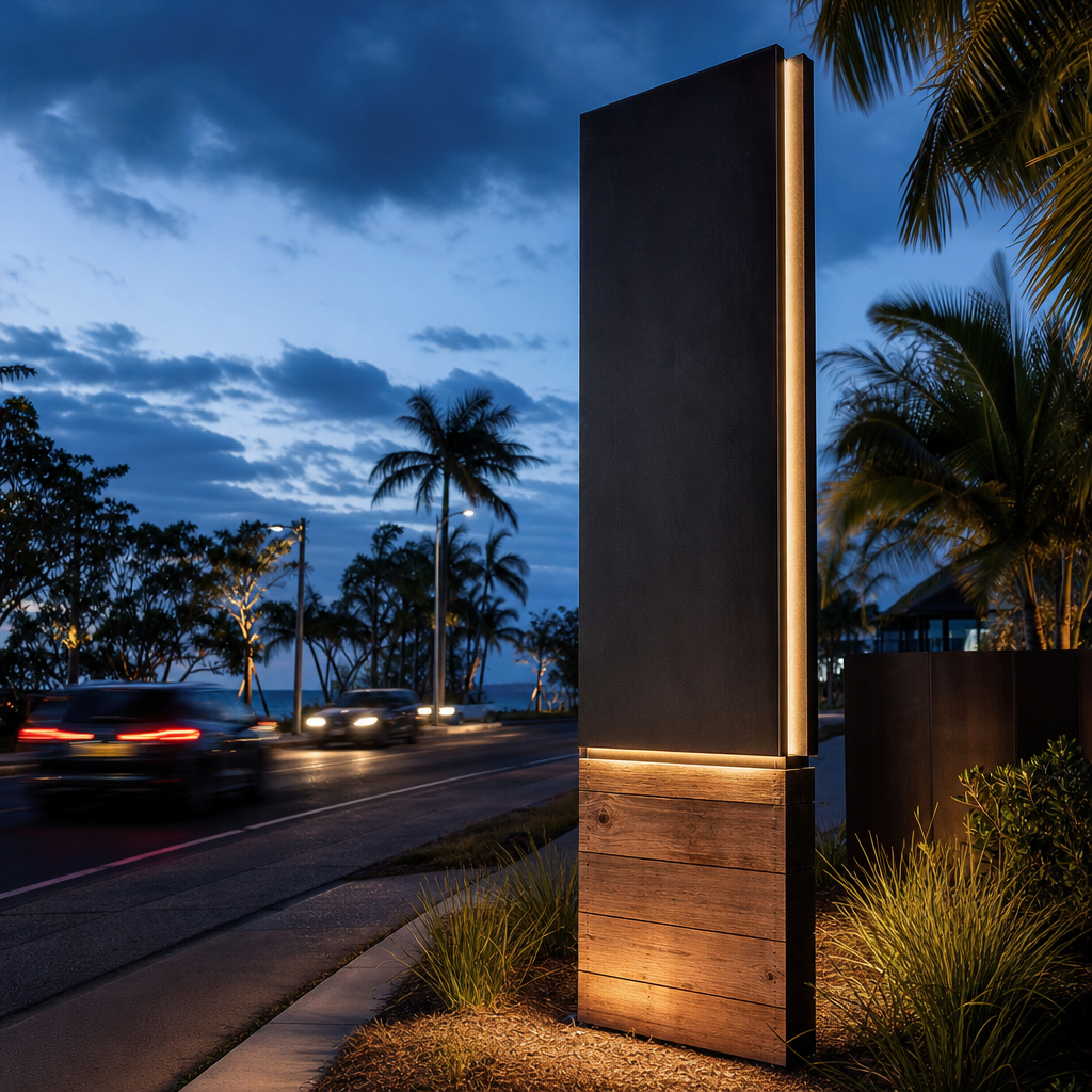 Pylon Signs in Noosa: Design, Coastal Materials, Council Approvals and Installation