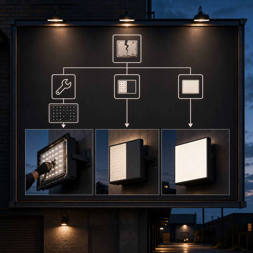 Decision path for repairing or replacing a damaged sign