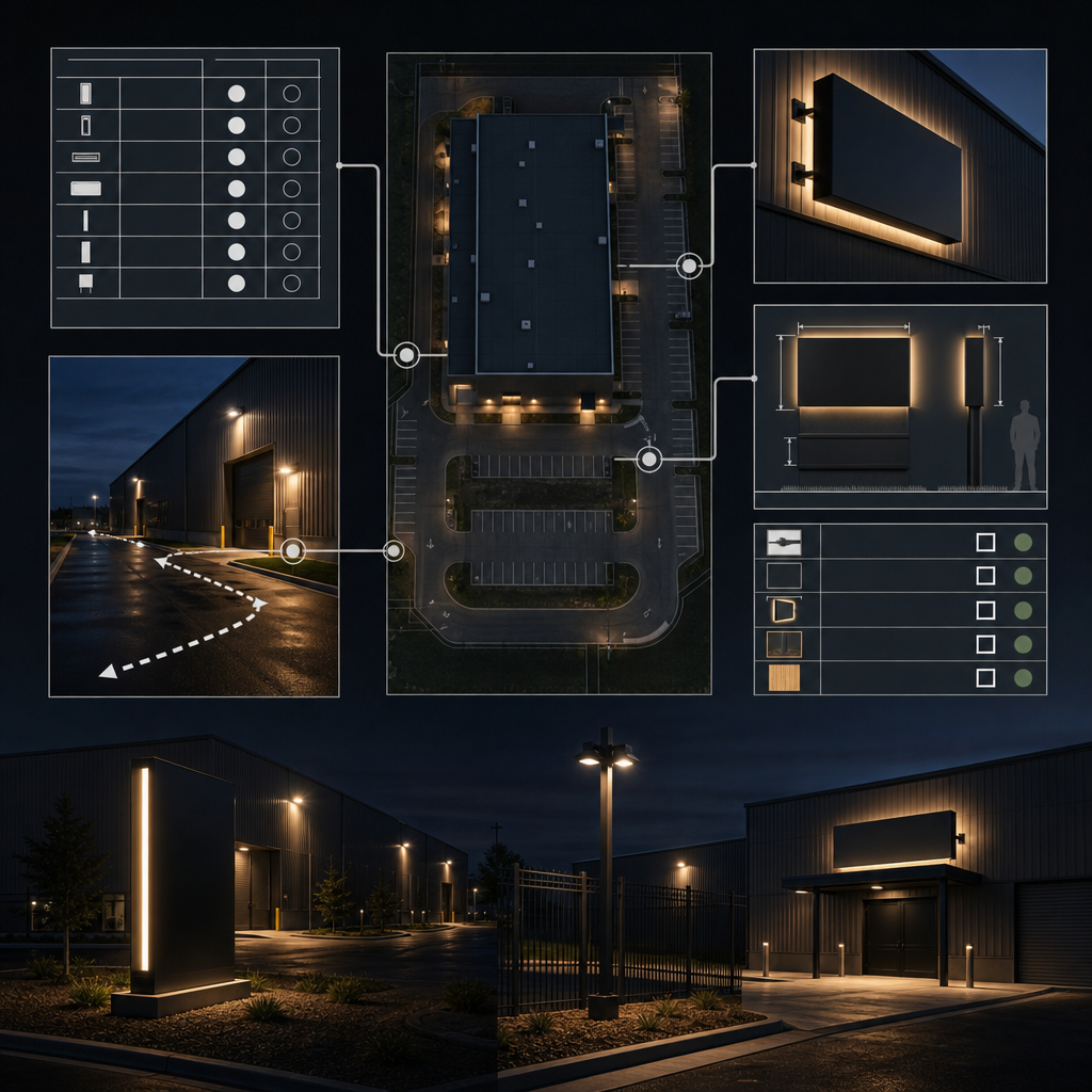 Signage planning process from site audit to approved artwork