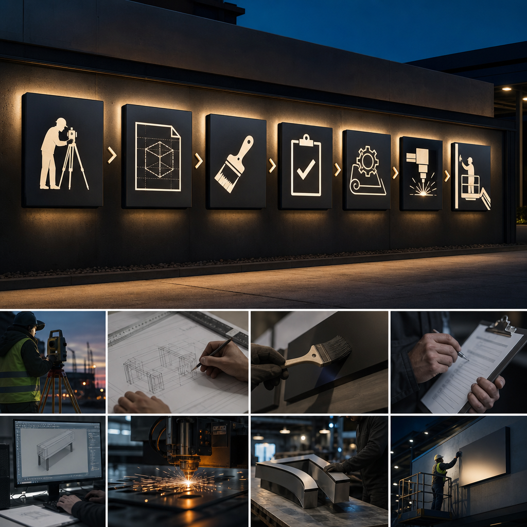 Signage process from site research through approval and installation