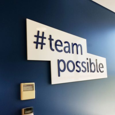 team possible wall sign